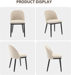 Garvee Wooden Dining Chairs Set of 6, Upholstered Kitchen Dining Room Chair, Modern Linen Fabric Farmhouse Dinner Chair with Leveling Feet/High Backrest Support for Dining Room, Living Room,Beige
