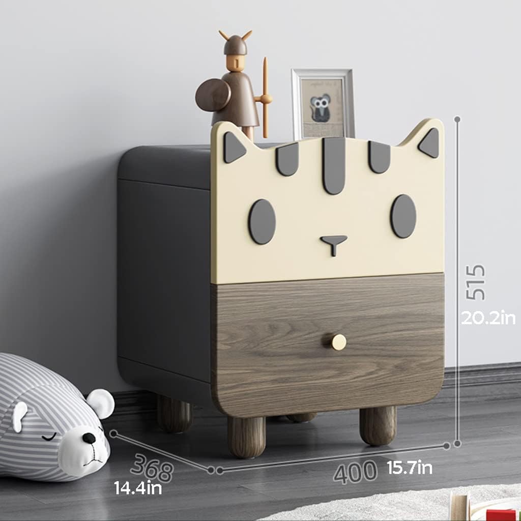 Nightstands Children's Bedside Table Wood Legs Simple Boy Girl Small Cabinet Bedside Storage Locker for Bedroom Nursery Children's Room Bedside Tables