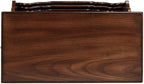 Beaumont Lane Modern Traditional Wooden Side Table, Cherry Veneers, Vintage Oak Finish, 14.5"W x 24"D x 24"H, Magazine Storage, Pull-Out Tray, Adjustable Shelf, Antique Brass Pulls for Living Room or