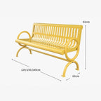 Outdoor Bench, Sturdy Steel Park Bench for 2, Outdoor Garden & Patio Seating Garden Bench(Black,150cm)