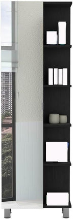 Modern Single Door Cabinet, Storage Cabinet with Five External Shelves and Four Interior Shelves,for Kitchen Home