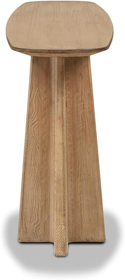 Jennifer Taylor Home Clarence 72" Reclaimed Wood Sculptural Console Table, Antique Natural Brown Reclaimed Pine Wood
