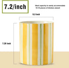 7" Hand-Drawn Lines Utensil Holder, Large Kitchen Utensil Holder Organizer ,Stable Utensil Crock Spatula Holder for Kitchen Counter Countertop Farmhouse Cooking Tools Holder