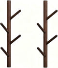 Wooden Wall Mount Coat Rack | Wall Coat Rack, 4 Hooks Tree Branch Coat Rack Wall Mount, Hat Rack for Wall Heavy Duty, Bathroom Towel Rack 2 Pack