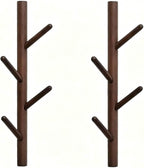 Wooden Wall Mount Coat Rack | Wall Coat Rack, 4 Hooks Tree Branch Coat Rack Wall Mount, Hat Rack for Wall Heavy Duty, Bathroom Towel Rack 2 Pack