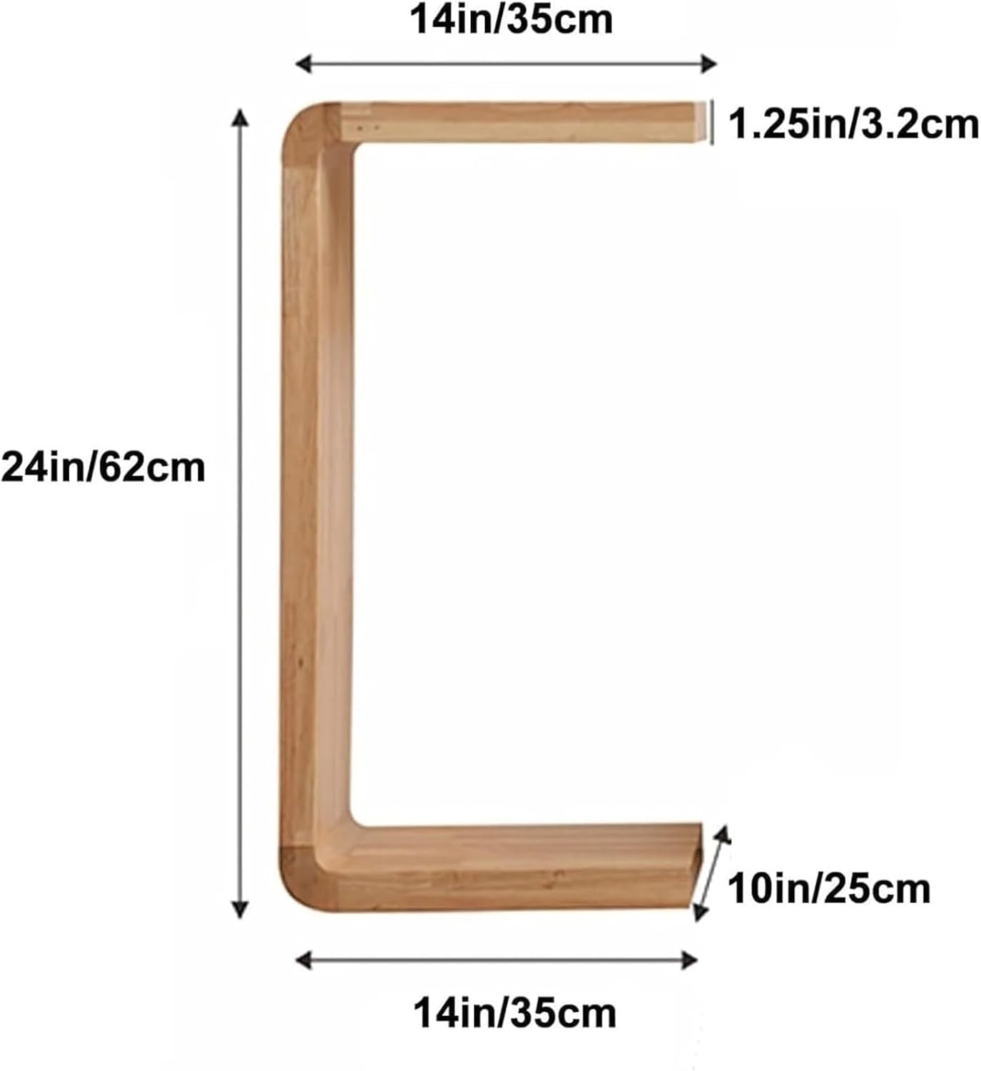 C Shaped End Table, Corner End Table Coffee Table Save Space Bedside Table(Walnut Color)