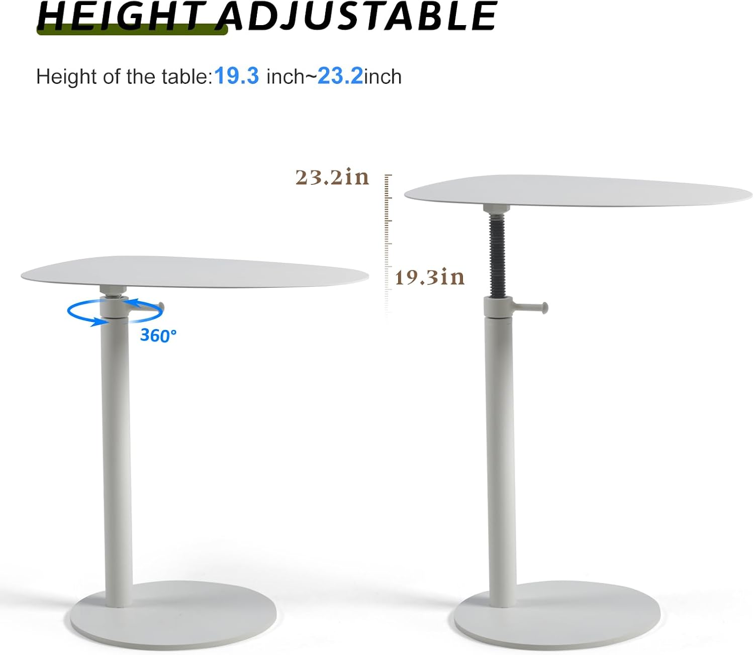 Modern Minimalist Side Table - Small Accent Coffee Table for Living Room, Bedroom - Sleek Round Base, Neutral Color - Functional Home Decor, Compact, Versatile End Table