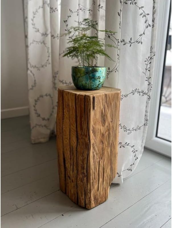 Stump Side Table, Side Tables Living Room, End Tables Living Room, Small Coffee Tables, Small End Desk, Nightstand, Handmade Wood Furniture for Decoration Bedroom Sitting Room Cafe