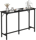 VINGLI 55 Inch High Top Bar Table, Wooden Rectangular Narrow Long Counter Height Pub Table, Multi-Scene Use for Kitchen Living Room Dining Sofa Entryway, Black
