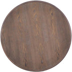 BOWERY HILL Set of 2 Round Wood Accent Pedestal Base Tables in Rustic Natural