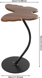 Side Table Butterfly Shape End Table, C-Shaped Small Coffee Tables Sofa Table, Living Room End Tables, 33 Pounds Capacity for Bedrooms Offices Lounge Small Spaces