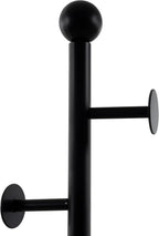 JIAYUEJU Coat Rack Freestanding with Table & 6 Hooks, Corner Coat Tree, Heavy-duty Marble Base Coat Rack Stand for Bedroom Living Room Office Entryway 13.78 x 13.78 x 68.11 Inches (Black)
