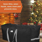 Heavy Duty Christmas Tree Storage Bag, Fits Up to 9 Ft. Tall Disassembled Trees, 25" H X 20" W X 65" L, Durable 600D Oxford Material, Heavy Duty Xmas Storage Container (Black)