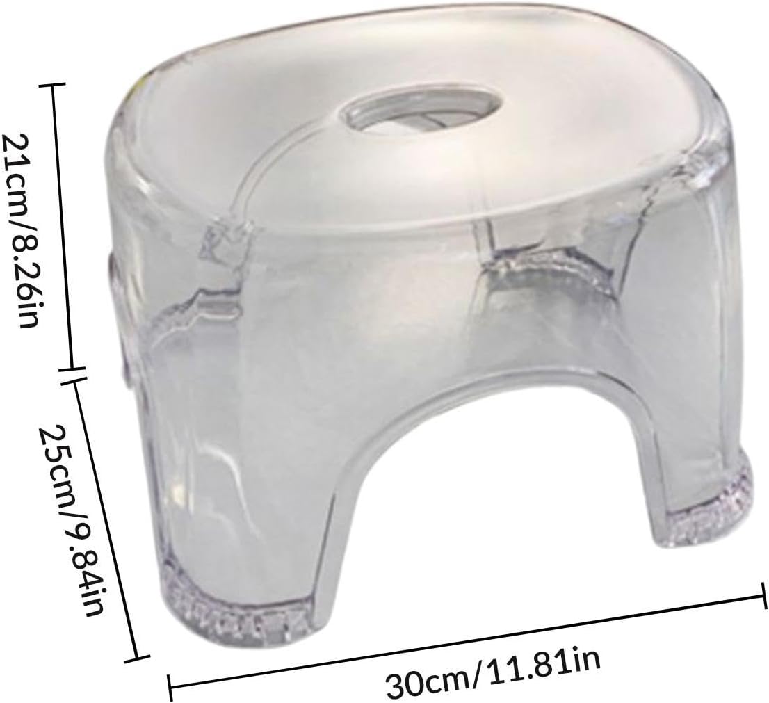 Shoe Changing Stool Transparent Acrylic Small Stool Non Slip Foot Rest Bench Multipurpose Stool Suitable for Kids Adults Home Porch Use