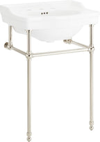 Signature Hardware 480504 Cierra 24-1/4" Vitreous China Console Bathroom Sink with 3 Faucet Holes at 8" Centers