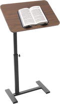 Side Table, Freestanding C Shaped End Table with Rolling Wheels, Adjustable Height Mobile Computer Laptop Table Rolling Tray Cart for Living Room & Bedroom & Office