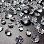 HappyFiller 420 Pcs Acrylic Diamonds Diving Gems Crystal Clear Treasure Jewels for Table Scatters, Wedding Centerpieces,Party Decor,Vase Fillers,Gift for Bride,Mom,Brithday,Size:0.8",0.4"