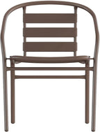 Flash Furniture Lila Bronze Metal Restaurant Stack Chair with Metal Slats