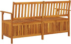Rectangular Solid Acacia Wood Storage Bench, 58.3 inch Natural Wood Outdoor Patio Furniture for Garden, Entryway Bench Seating