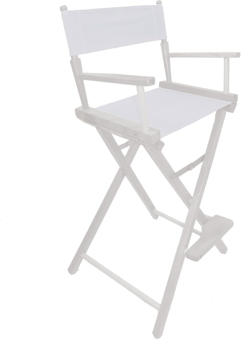TLT Personalized Imprinted Contemporary 30 Inch Bar Height White Frame Director's Chair - White