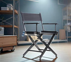 Filmcraft Tall Black Director’s Chair – Professional Folding Makeup Artist Chair with Canvas Seat & Back – Hollywood Film Set, Photography Studio & Hair Stylist Director Chair Black Canvas