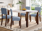 Merax Modern 5 Piece Dining Table Set for 4,Faux Marble Style Kitchen Table Set with One Rectangle Table and 4 Dining Chairs for Dining Room Table Set for Small Place