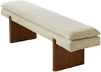 Modern White Bedroom Bench Walk-in Closet Wooden and Fabric Entryway(Small)