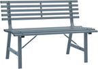 Outdoor Garden Bench, 2-Seater Metal Patio Seat with Vintage Design, Heavy-Duty Powder-Coated Steel Bench for Backyard, Balcony, Park, Grey