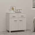White Solid Pine Wood Sideboard with Matte Finish, 31.1 x 15.7 x 31.5 Inches, Modern Storage Cabinet for Dining Room, Spacious Drawers and Durable Construction for Home