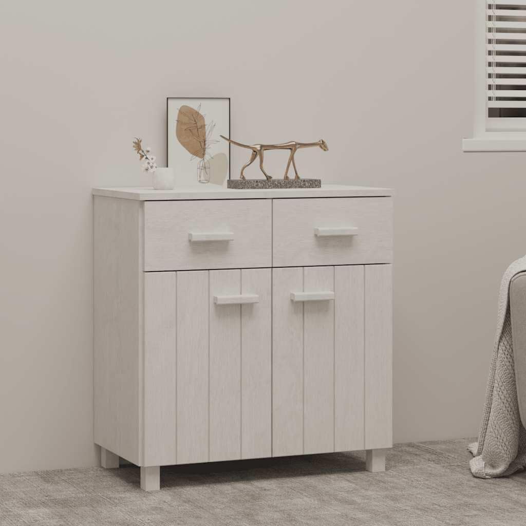 White Solid Pine Wood Sideboard with Matte Finish, 31.1 x 15.7 x 31.5 Inches, Modern Storage Cabinet for Living Room Dining Room, 4 Drawers and Spacious Surface, Durable
