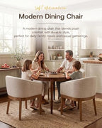 HNY Barrel Dining Chairs Set of 8, Mid Century Modern Upholstered Dining Chairs with Arms, Linen Kitchen & Dining Room Chairs, Solid Wood Frame Accent Chairs for Kitchen, Apartment, Beige