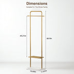 KaKaBB Gold Clothing Rack, Freestanding Coat Rack with Metal Shelves and Natural Marble Base, Small Clothes Stand Organizer for Bedroom, Entryway, Apartment (Gold, 19.7")