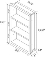 IDYLLOR Recessed Medicine Cabinet No Mirror - 14x24 Bathroom Storage Wall Cabinet with 2 Shelves, 304 Stainless Steel Shower Niche, Matte Black Waterproof for Bathroom, Toilet, Vanity