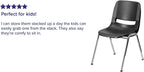 Flash Furniture 5 Pack HERCULES Series 880 lb. Capacity Black Ergonomic Shell Stack Chair with Chrome Frame and 18'' Seat Height