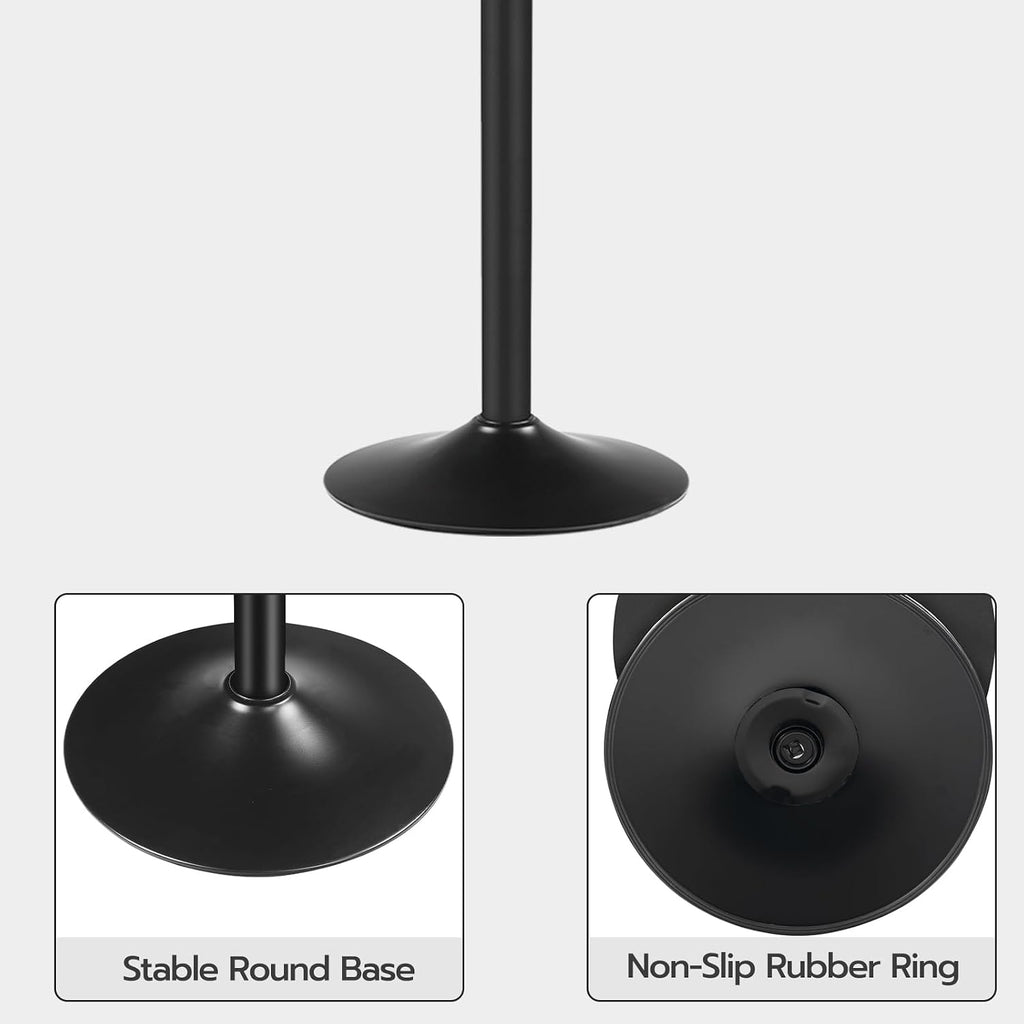 HOOBRO 2 Pcs Bar Table, Height-Adjustable Round Pub Table 27-35.4 Inches with Sturdy Base, Modern Style Bar Table Easy Assembly with Metal Base for Pub, Party and Small Places, Black BK58BTP201G1N1