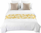 Yellow Pineapple Bed Runner Scarf King Size, Tropical Summer Botanical Fruits Luxury Bed Throw Runners & Scarves for Twin Full Queen King Foot of Beds, Bedroom Hotel Wedding Room Decoration, 94"x20"