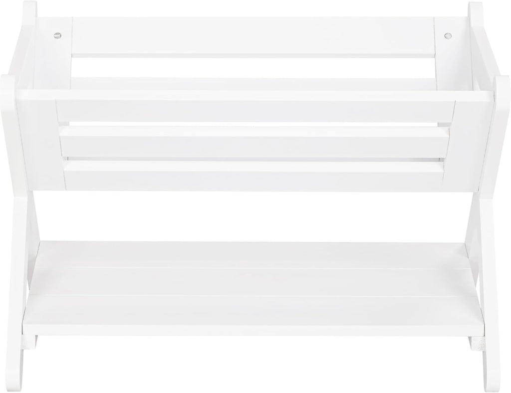 UTEX Kids Bookshelf with Caddy, Toddler Bookshelf, Book Storage Organizer, Small Book Shelf for Kids Rooms, Nursery, Playroom, White