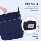 Friends Of Meditation Extra Large Meditation Chair | Floor Chair with Back Support | Yoga Chairs for Adults | Portable Folding Chair | Yoga Chair with Cushion & Meditation Block | Navy Blue | 24x22 in