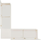 Linon Harris White Solid Pine Backless Nook with Interior Storage