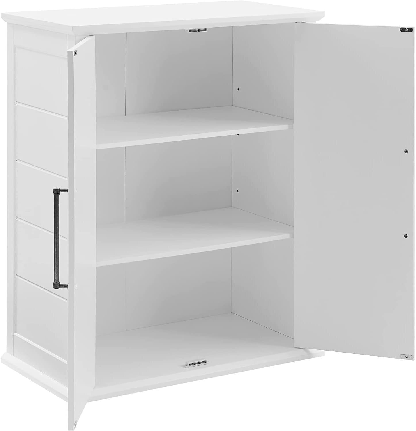 Maykoosh Antique Stackable Storage Pantry White, Two Adjustable and Removable Shelves, Magnetic Door Closure, 50.6" H x 30" W x 15.75" D