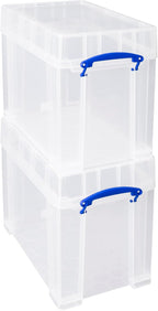 Really Useful Box Plastic Storage 19 Litre With XL Lid Clear (Pack Of 4)