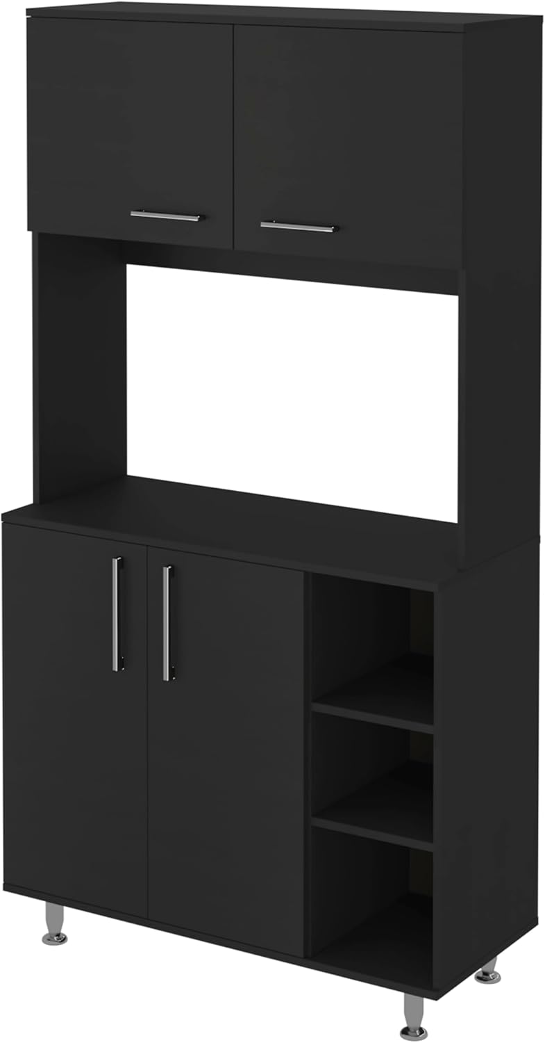 37 Multi-Layer Open Shelf Garden Table for Planting, Planter Bench with Spacious Countertop, Outdoor Storage Cabinets for Kitchen Prep Gardening, Black