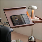 Movable Sofa Side Table Leisure Trolley Wheeled Storage Rack Bedside Coffee Small Side Table(Brown)