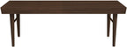 Mid Century Modern Solid Wood Bench with Natural Walnut Stain Finish 15.5'' H x 47.2'' W x 18.1'' D for Living Room, Hallway, Bedroom, Bathroom