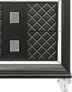Metallic Gray Finish Nightstand, Modern Style 2-Drawer Night Stand,for Small Spaces