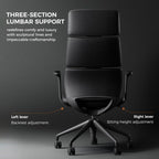 TOMU Executive Leather Office Chair, Top Grain Genuine Leather Executive Chair High Back with headrest, Adjustable Tilt & Height, Ergonomic Swivel Chair with Wheels (Black)