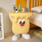 Modern Creative Resin Side Table, Cute Simple Bedside Table for Small Space, Multifunctional Small End Table Suitable for Bedroom, Living Room, Balcony