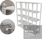 Madesa Kitchen Pantry Storage Rack with 15 Open Shelves 70" L Multiuse Modular Cabinet for Kitchen Organization (White)