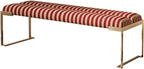 Modern Bedroom Living Room Bedside Stool, Modern Bench, Stainless Steel Entry Shoe,Creative Striped Entryway(Red,140 * 45 * 45cm)