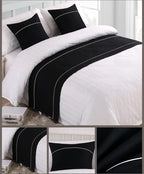 Modern Bed Runner Decorative Bed End Scarf for Home Hotel Guesthouse, Black, 82x19.5in/ 210x50cm